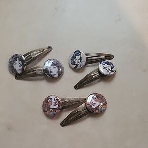 Vintage Style Hair Clips with Artistic Designs